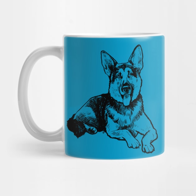 German Shepherd Art by Sketchy